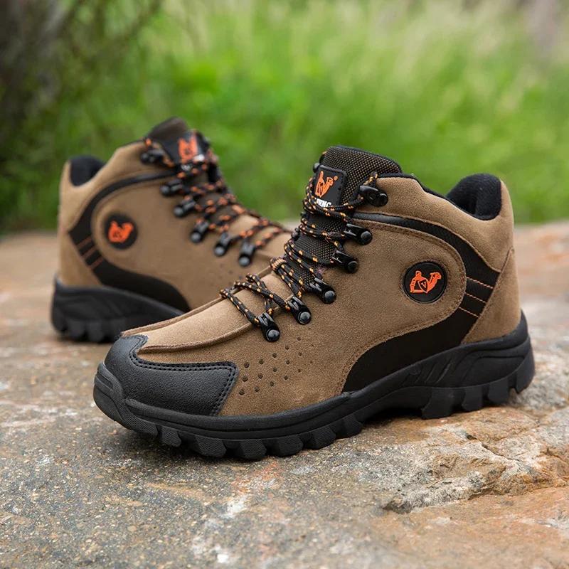 Fashion Brand Winter Snow Boots Warm Plush Men's Boots Outdoor Non-slip Hiking Boots Waterproof Men's Ankle Boots Walking Boots Size 47