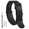 WOCCI 18mm Nylon Watch Strap, Black with Black Buckle