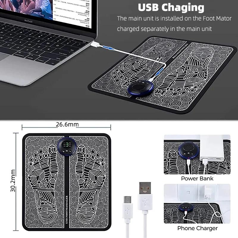 EMS Charge Foot Acupoint Massage Pad Current Reflection Foot Massage Muscle Stimulation Improves Blood Circulation Relieve Tool