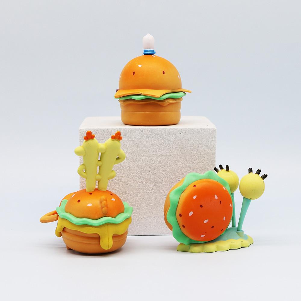 Spongebob Handcrafted Pvc Burger Series Figures Sets For Kids Collectors And
