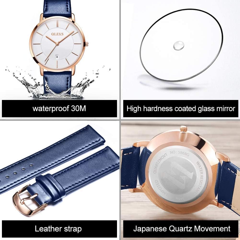 OLEVS Pair Watches Popular Couple Watch Set for Men and Women Perfect Gift for and Other Special - - Weddings, Anniversaries, Mother's Day, Father's