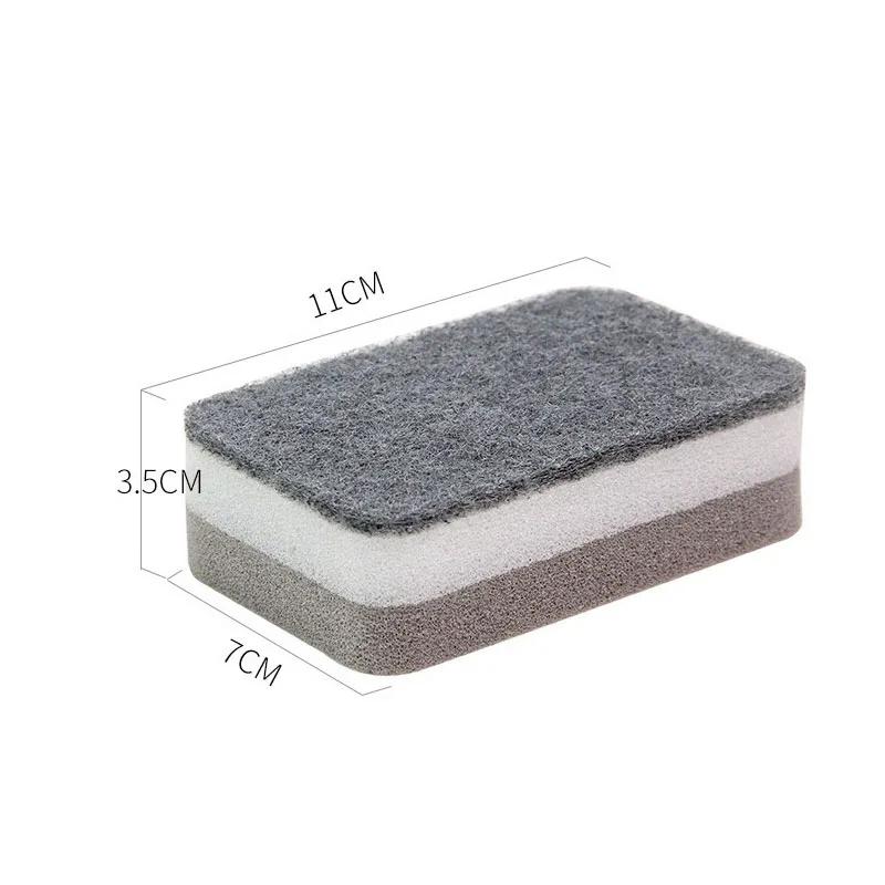 5 pcs Double-Side Cleaning Sponges Kitchen Scouring Pads Dish Washing Cloths