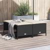 Garden Stool with Cushions 4 pcs Black Poly Rattan