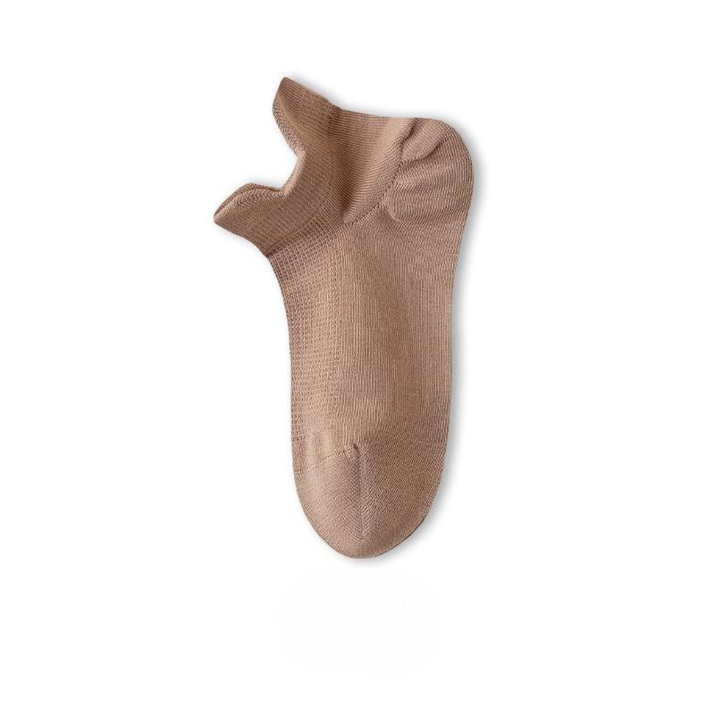 

Летние женские носки с сеткой для подъема ушей, однотонные короткие носки, дышащие носки-лодочки, невидимые носки 1 pair кофейный