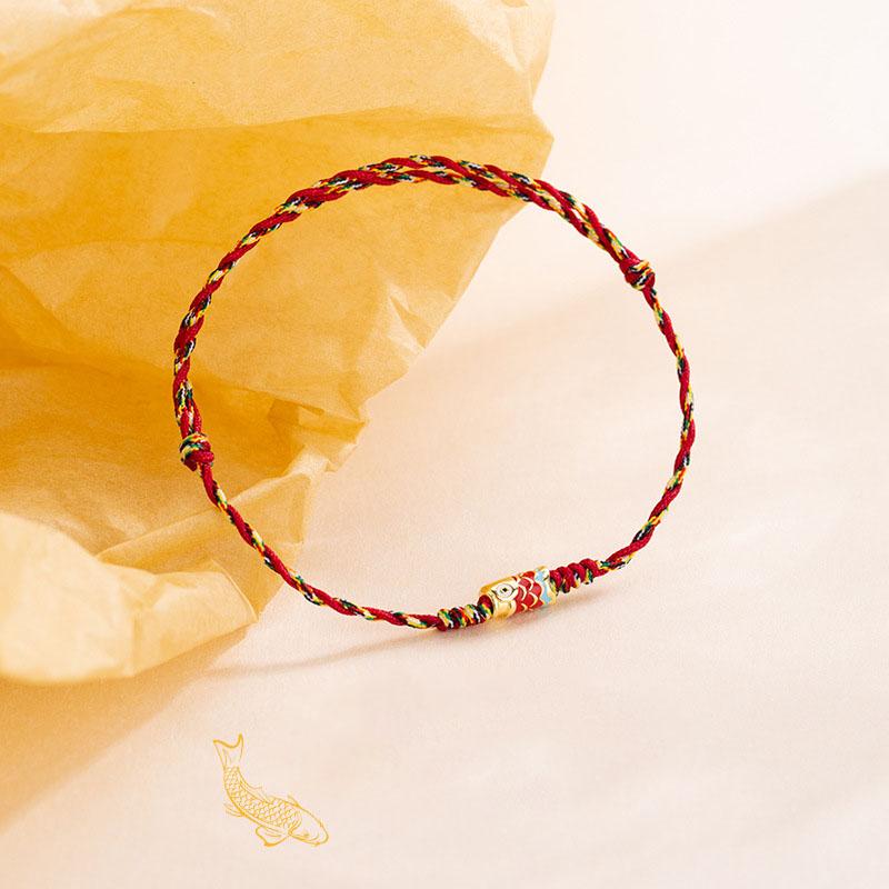 PANJBJ Kaninchen Armband für Damen Mädchen Rotes Geflecht Verstellbarer Schmuck Neujahrs Geburtstagsgeschenk Dropshipping Großhandel