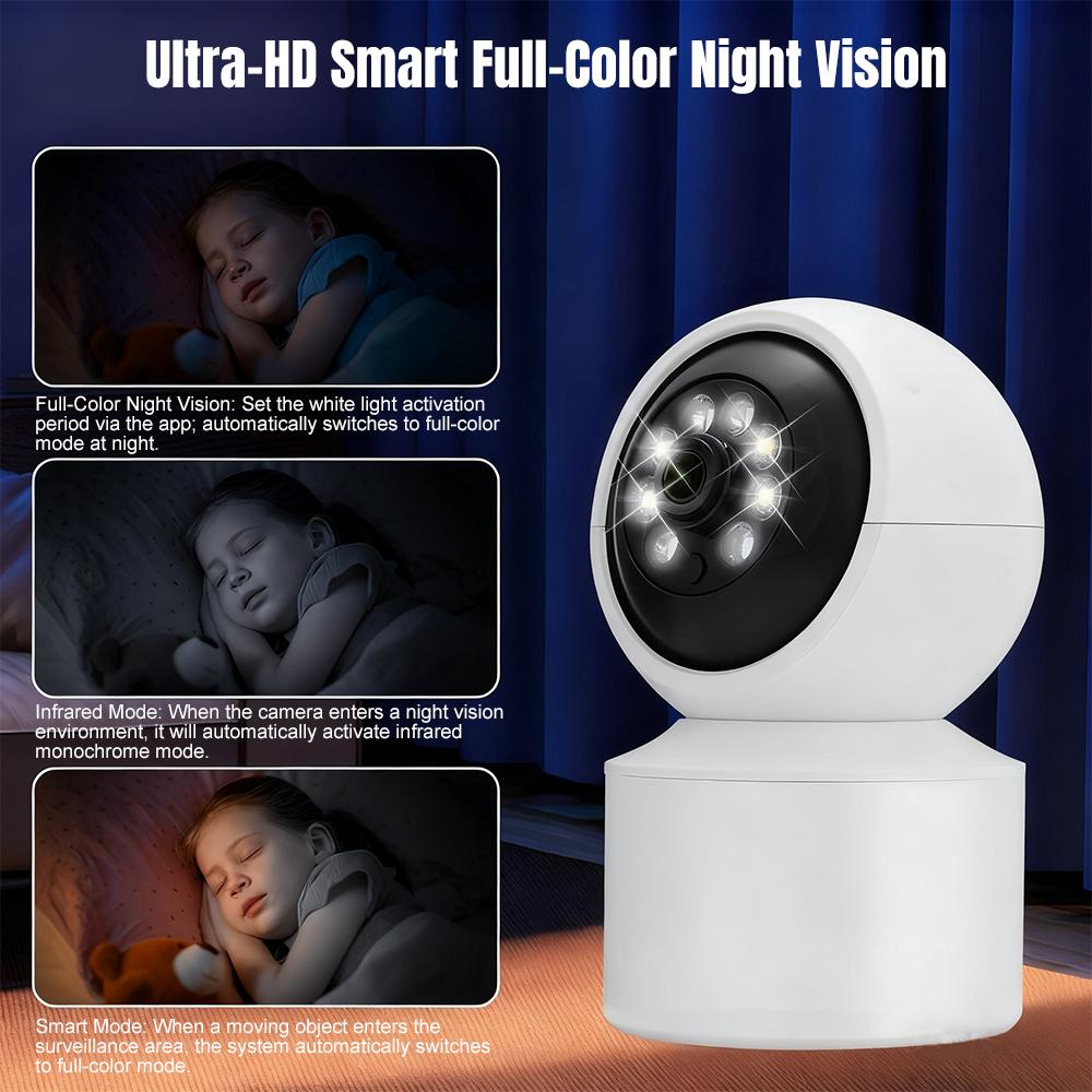 2K Pet Dog Smart Camera with App 2.4GHz WiFi Indoor Security Baby Camera 360° Pan Tilt 2-Way Audio Night Vision Surveillance