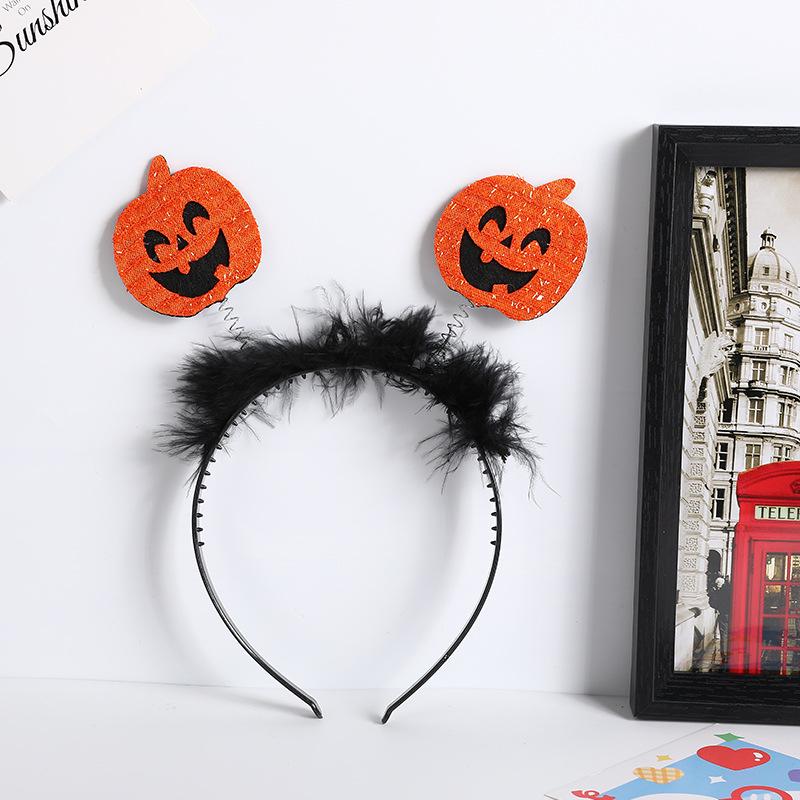 Halloween Devil Horns & Bat Headband with Feathers - Party Decoration