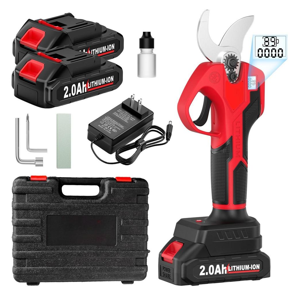 Brushless Electric Handheld Pruning Shears with Lithium Battery and Digital Display