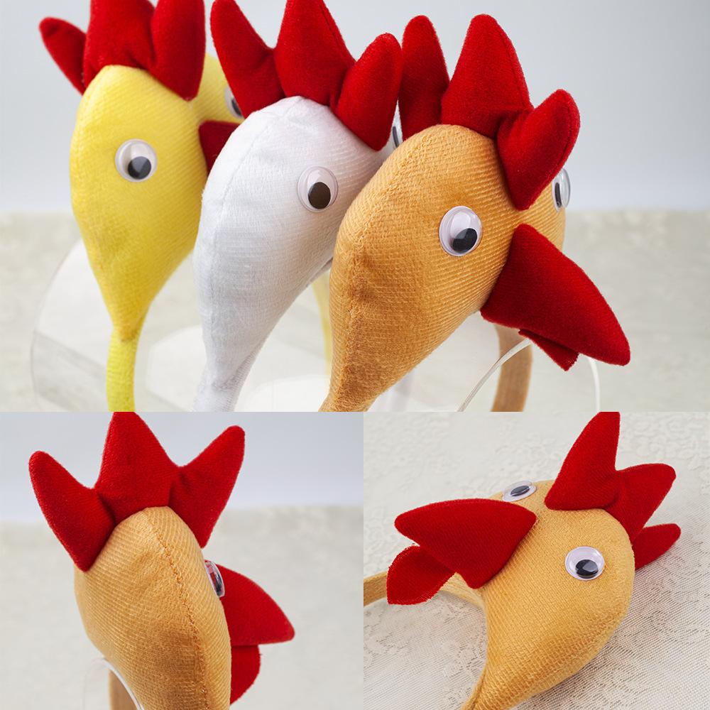 Thanksgiving Rooster Headwear Cute Chicken Hair Clip Kids Halloween Party Dress Up