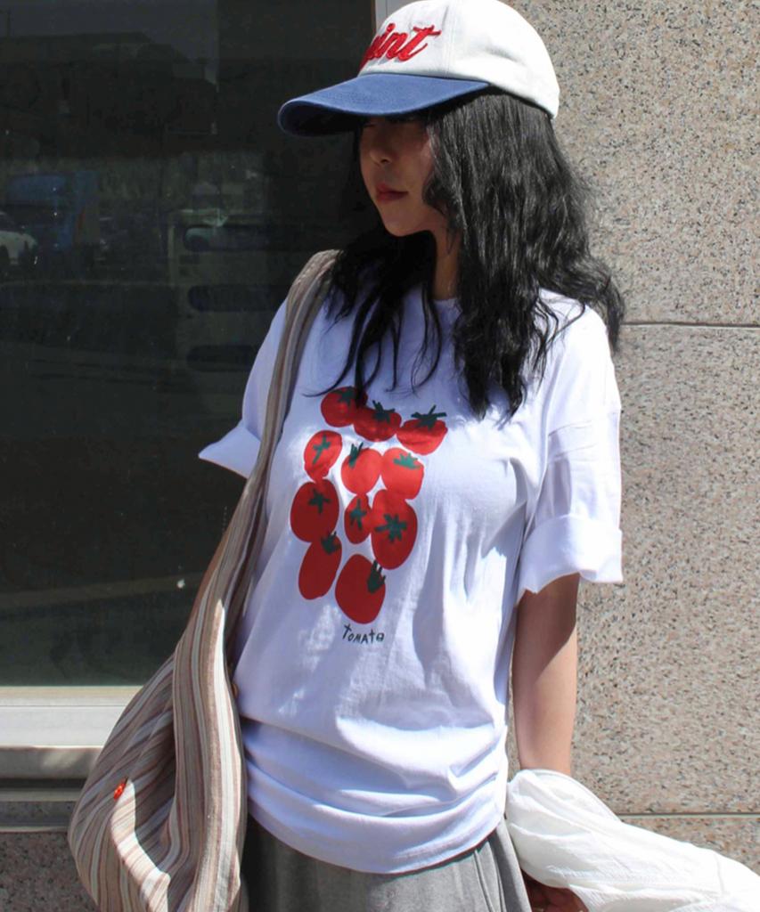 Nasyujeueol Tomato Pack Short Sleeve T-Shirt [White]
