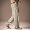 High-end Tencel cotton and linen blended casual pants men's summer thin drape wide legs loose straight cool trousers