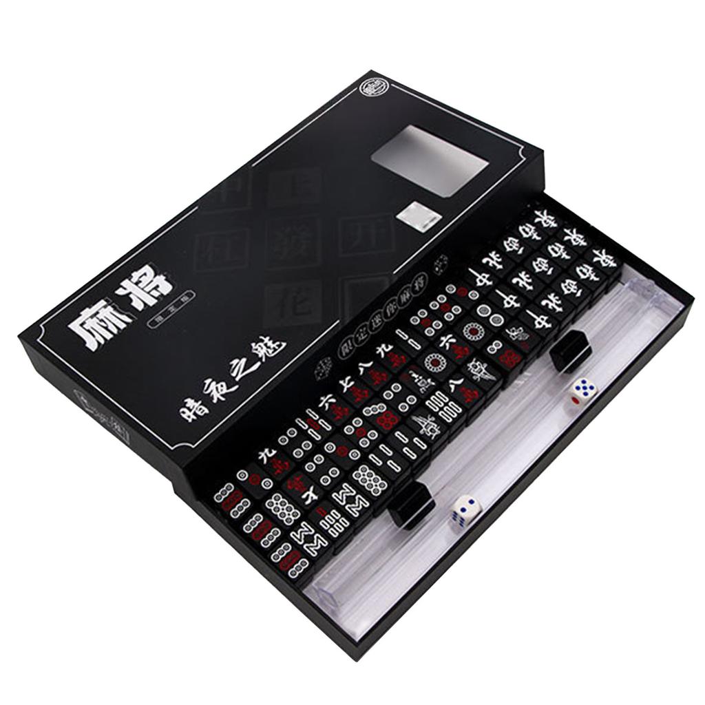 Portable Small Mahjong Set Mahjong Board Games For Adults Traditional Chinese Mahjong Tiles Outdoor Dormitory Travel Game