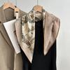 Light Luxury High-end Scarf Women's Double-sided Heterochrome Silk Wool Square Scarf Shawl Scarf Dual-purpose Neck Protection Velvet Scarf