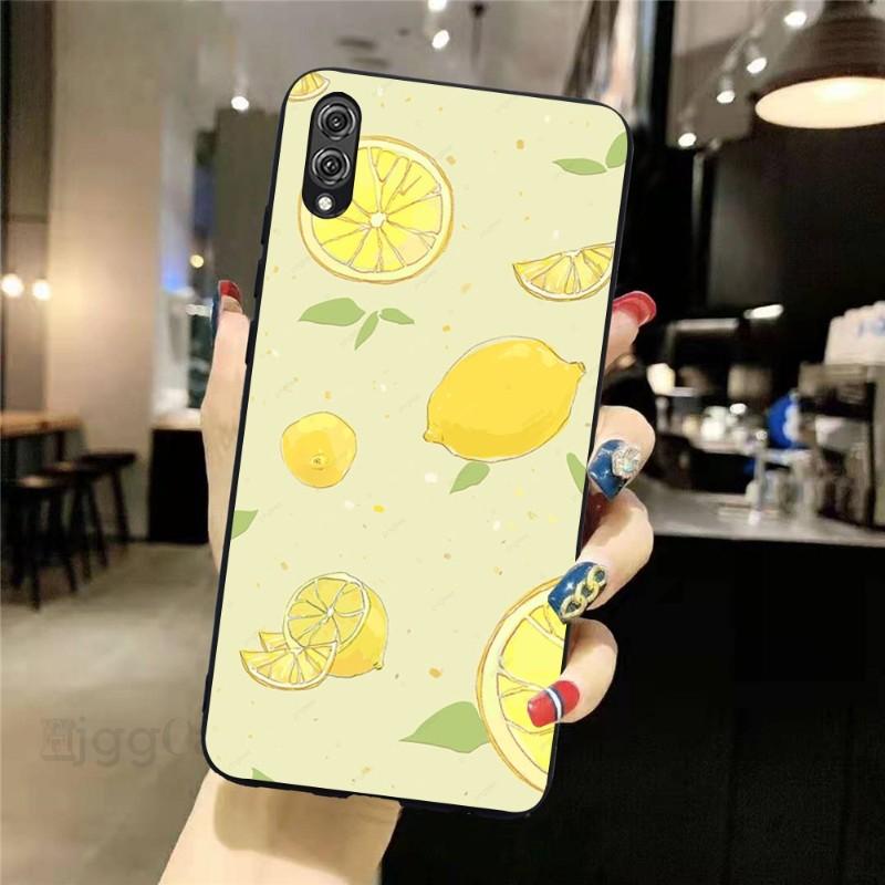 

Чехол для телефона с рисунком лимонного летнего фрукта желтого цвета для Honor 70 50 20 7S X9 X8 X7 Magic 4 3 Pro, мягкий черный чехол для телефона Honor 70Pro