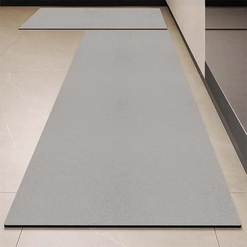 Kitchen Floor Mat Black Carpet Home Decoration Waterproof Oil-proof Leather Non-slip Area Rug Alfombra De Cocina  Pvc 
