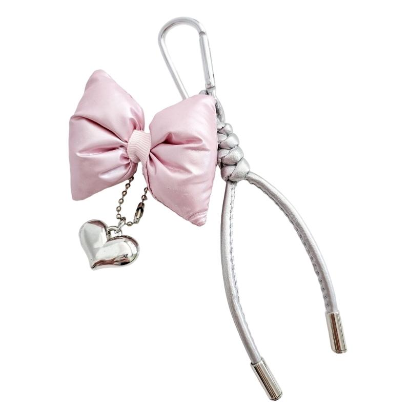 Stylish Heart Bowknot Keychain Pendant Suitable for Women's Handbags Phone Case Purses Adding Style to Your Accessories