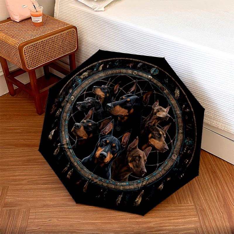0106 Wzór łapacz snów pies, automatyczny parasol składany, przenośna i składana konstrukcja, 8 żeber, prezent na Boże Narodzenie lub urodziny.