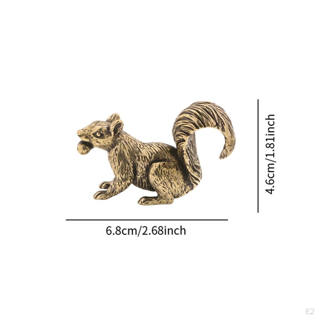 Brass Squirrel Figurine Copper Sculpture