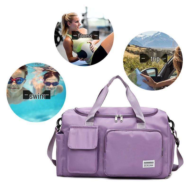 Large Capacity Travel Handbag: Ideal for Casual, Business, Outdoor Sports, with Wet/Dry Separation & Crossbody Feature.