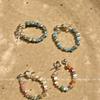 Color beaded broken silver stud earrings women's niche design sense high-end earrings light luxury versatile earrings
