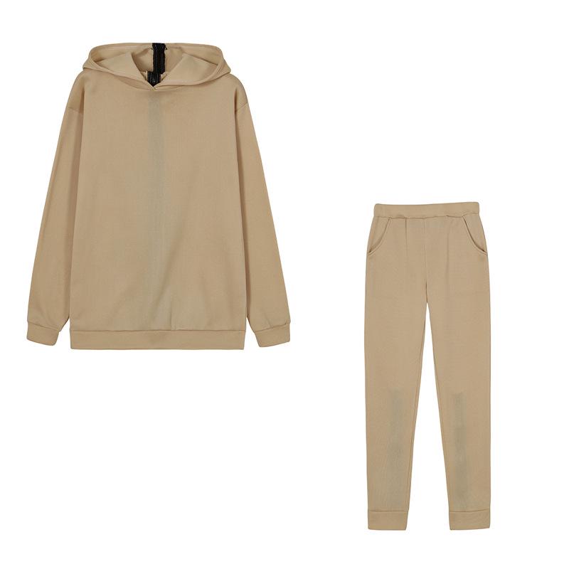 Women's European & American Fashion Set: Reversible Zip-Up Letter Print Loose Sweatshirt + Long Pants