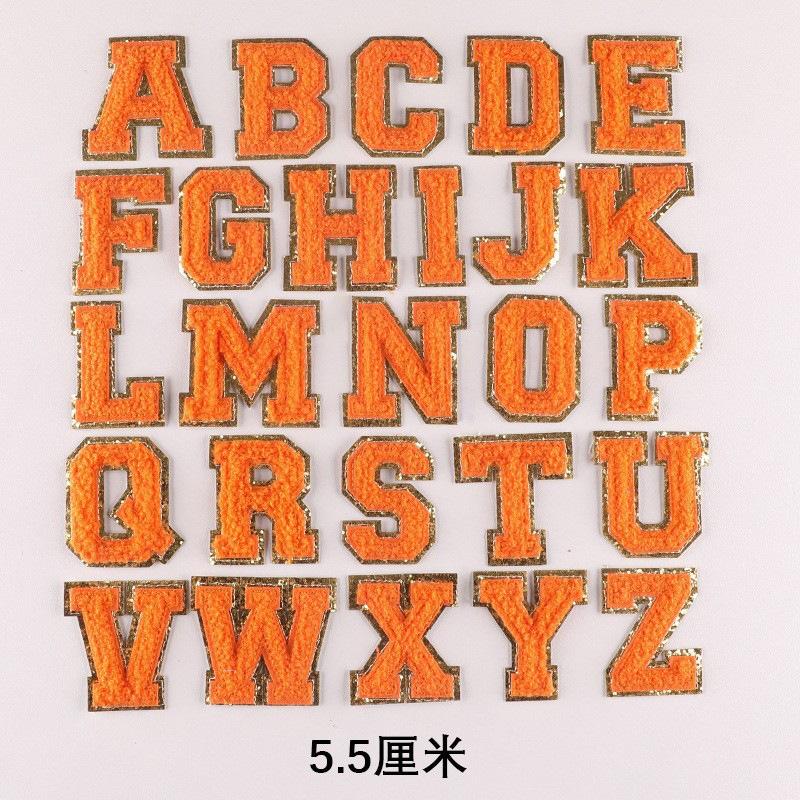 Phnom Penh Towel Embroidery 5.5 Cm English Letter Self-Adhesive Chenille Badge Sticker Clothing Accessories Embroidery Cloth Sticker