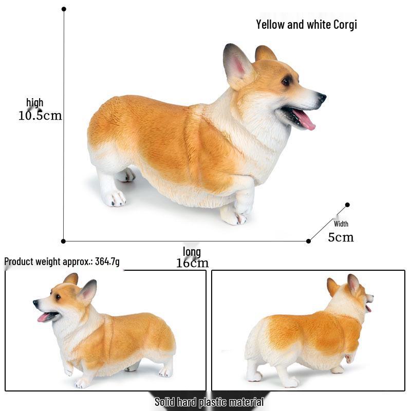 Children s Cognitive Solid Corgi Dog Model Toy Set