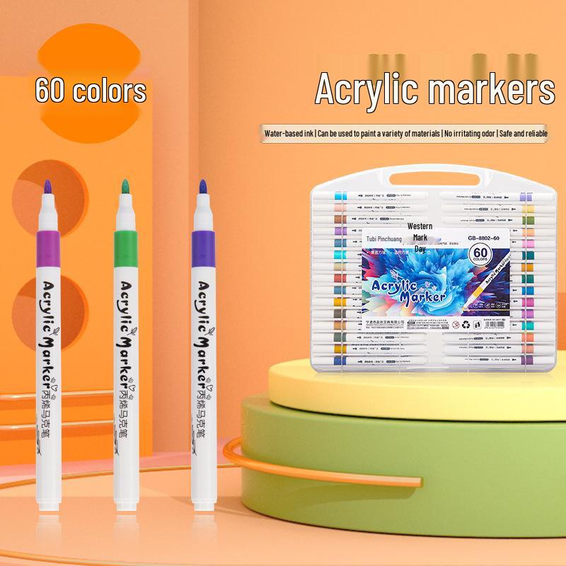 80-Color Water-Based Acrylic Markers for Kids' Graffiti and DIY Painting
