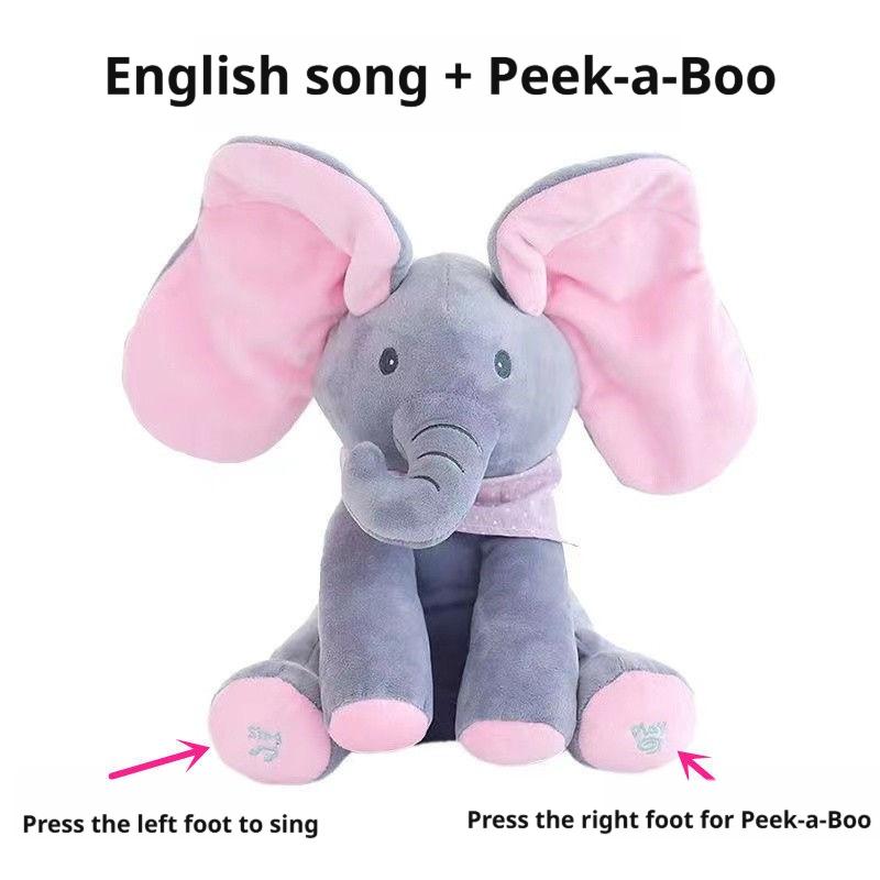 

Hide-And-Seek Elephant Plush Plaything Flapping Ears With Cheerful Songs Elephant Plush Soothing Babies Toys Christmas Present