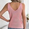 Damen T-Shirt mit V-Ausschnitt, ärmellos, Streifenmuster, für Damen, T-Shirt, Street-Strickmode