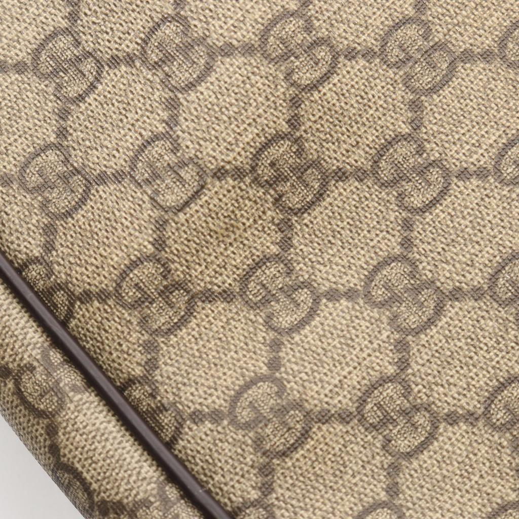 Used GUCCI GG Supreme Shoulder Bag 201448 PVC coated canvas leather Beige Brown Used Women