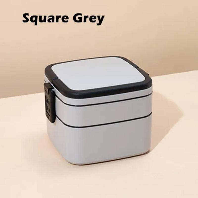 

1 Pc Round/Square Portable Bento Box 2 Layer Lunch Box Food Storage Container Dinnerware