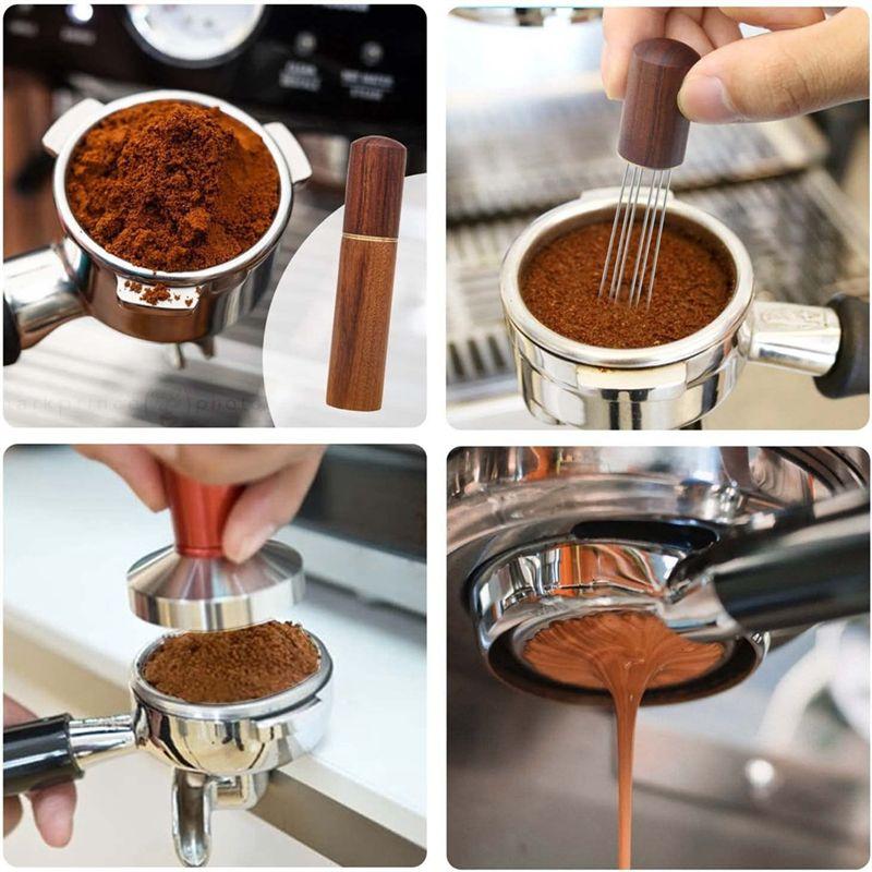 

BHBL Espresso Coffee Stirrer Espresso Distribution Tool Portable Espresso Distribution Tools,6 Needles Rosewood Color China Mainland