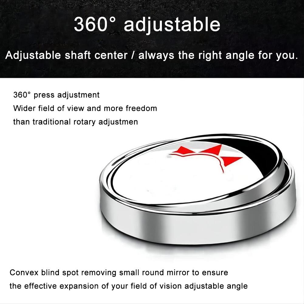 1 Pair Car Rearview Sucker Mirrors 360 Degree Blind Clear Convex Round Auxiliary Spot Rearview Adjustable Mirror Mirror Fra X2J0