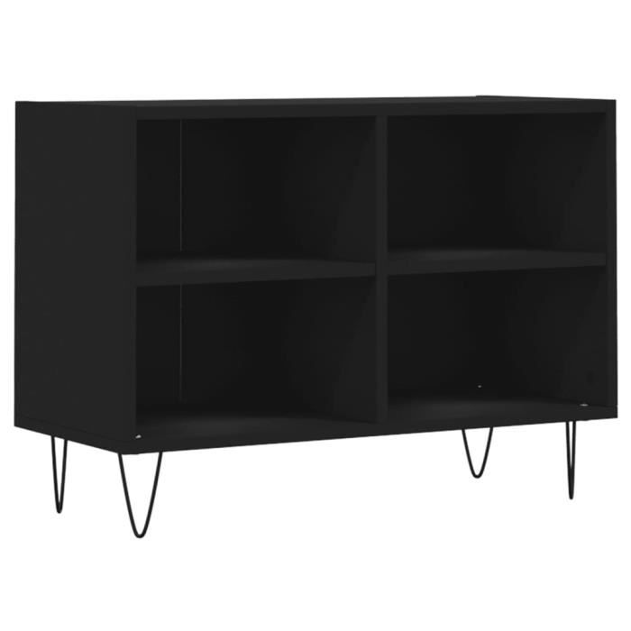 VidaXL Meuble TV noir 69,5 x 30 x 50 cm bois d'ingénierie 826965