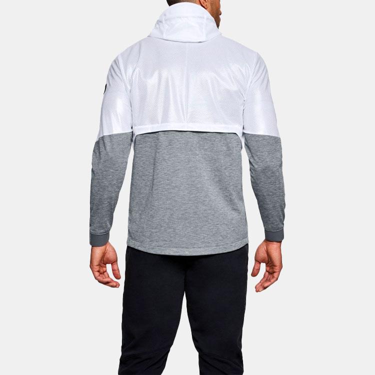 Under Armour Hybrid Spliced Hooded Windbreaker Jacket Men Jackets White 1306456-100
