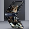 Hard PC Phone Case For Samsung Galaxy Z Flip 7 6 5 4 Black Cover For Galaxy Z Flip 3 Foldable Shockproof Money Cat Fundas Capas