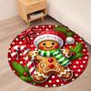 VIKAMA Christmas Round Carpet Gingerbread Man Carpet Gift Living Room Carpet Rug For Bedroom Holiday Decoration