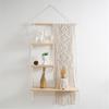 3 Tiers Macrames Wall Hanging Floating Shelf Natural Cotton Rope Home Decor