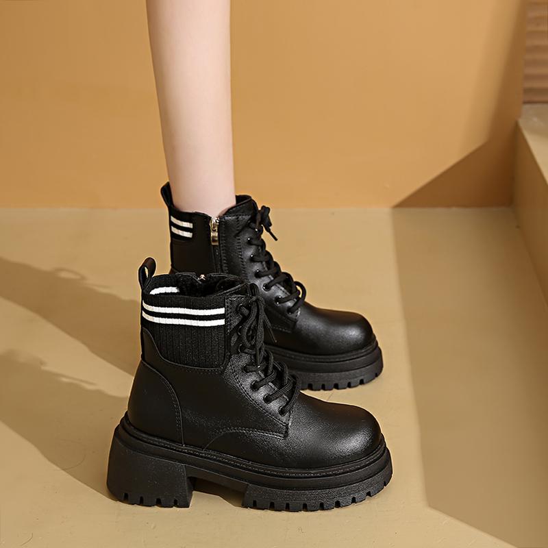 

Горячая Распродажа Женская Обувь Женские Ботинки Спереди Шнуровка Женские Модные Круглые Носки Современные Ботинки Женские Зимние Ботильоны Больших Размеров Zapatos 42