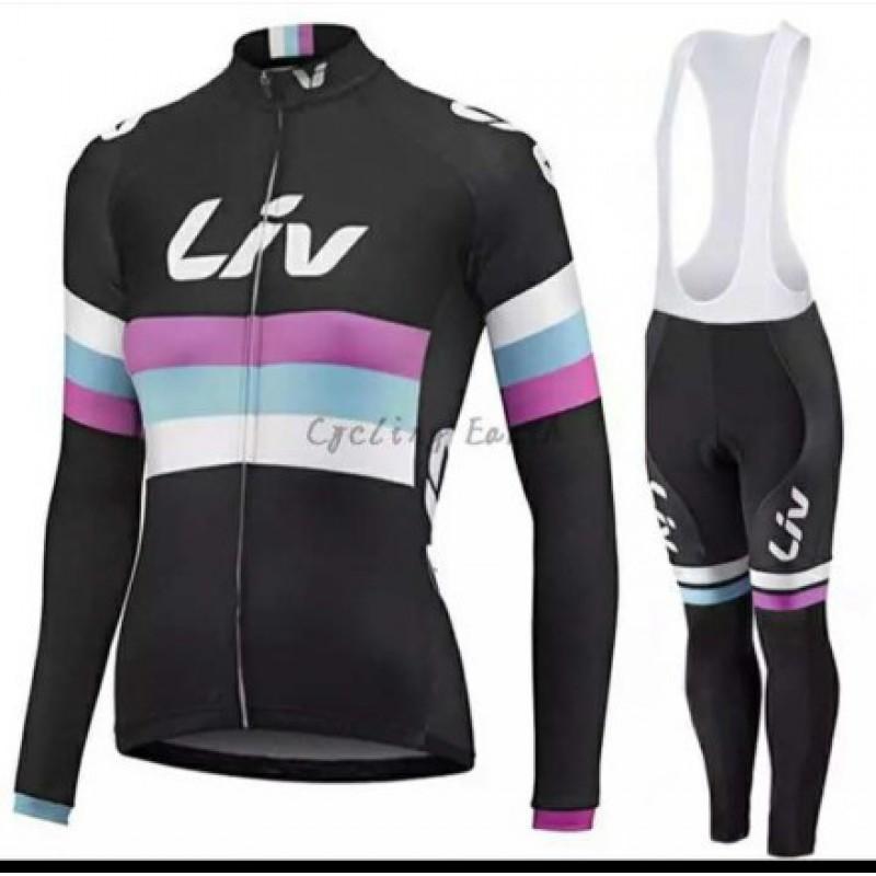 Thermal Long Sleeve Cycling Jersey Bib Tights Set Road Bike Riding Winter Warm Fleece-Lined Performance Gear