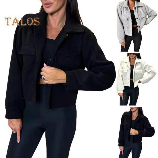 Осень-зима Женская куртка с отложным воротником в английском стиле — фото 7