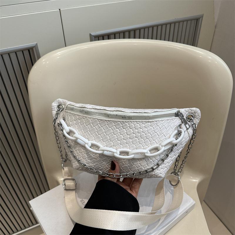 

Персонализированная повседневная маленькая сумка 2025 новая ins крокодиловый узор поясная сумка мессенджер женская сумка весна простая в иностранном стиле нагрудная сумка белый