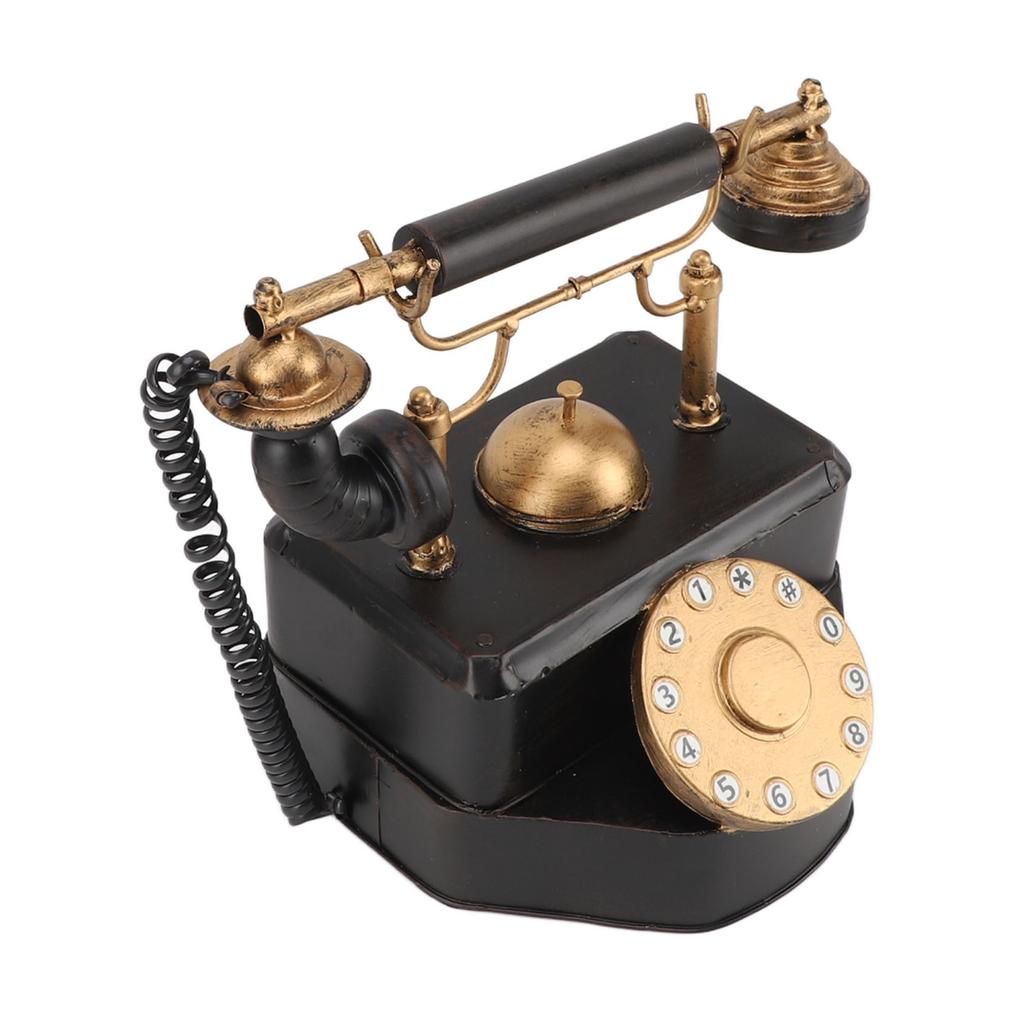 Retro Rotary Dial Phone Vintage Rotary Telephone Decor Statue Artist Figurine Cafe Bar Window Decor