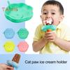 4-Pack Silicone Ice Cream Holders Leakproof Cones Popsicle Stands with Straw Holes BPA-Free Popsicle Stickiness Catcher for Melted Treats
