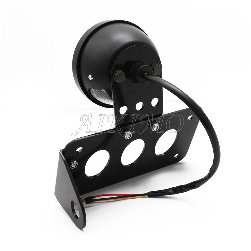 Motorcycle Side Mount Tail Light W/ License Number Plate Bracket For Harley Sportsters Bobber Chopper Rear Stop Light