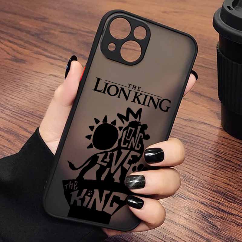 Cute The Lion King For iPhone 17 Air 16E 16 15 14 13 12 11 8 7 Mini Pro Max Plus Frosted Translucent Soft Phone Case