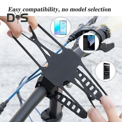 Bicycle Silicone Phone Holder Handlebar Mount Adjustable Dual Straps Anti-slip Shockproof MTB Mountain Road Bike Scooter Mobile Cell Phone Mount Band