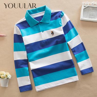 Kinder Langarm T-shirt Frühling Herbst Jungen Revers Polo Shirt Gestreiften