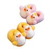 Children's Winter Cartoon Duck Slippers - Warm Velvet, Thick Sole, Indoor Cotton Shoes with Heel